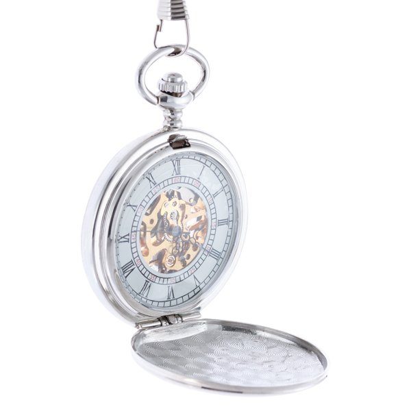 Oblique-2 Stunning Silver Full Hunter Pocket Watch