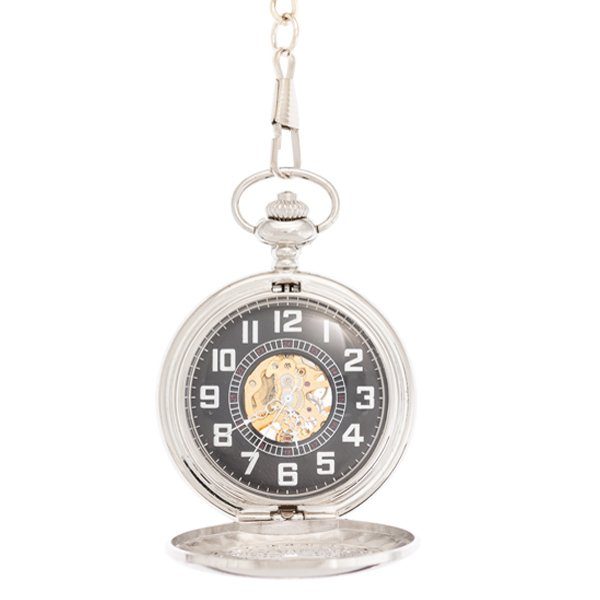 Open-43s Silver Ringlet Half Hunter Pocket Watch