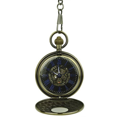 FAC-159 (3 of 4) Golden Roman Numerals Half Hunter Fob Watch