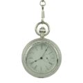 Silver Chain Minamalist Half Hunter Fob Watch