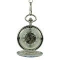 Ceramic Blue Flower Hunter Pocket Watch