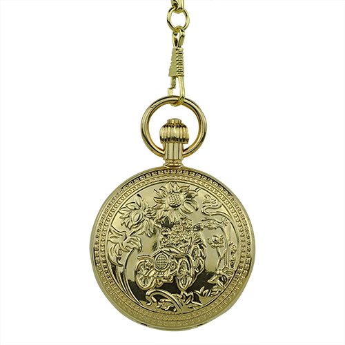 FAC-179 (2 of 4) Gold Vintage Car Hunter Fob Watch