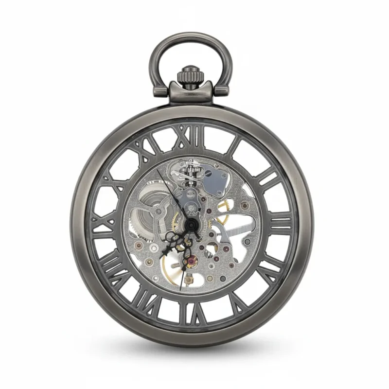 Double Silver Roman Numeral Pocket Watch pocket watch
