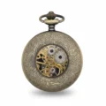 Brass Flower Half Hunter Pocket Watch