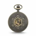 Brass Flower Half Hunter Pocket Watch pocket watch