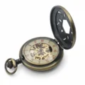 Brass Flower Half Hunter Pocket Watch