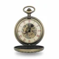 Brass Mini Heart See Through Half Hunter Pocket Watch