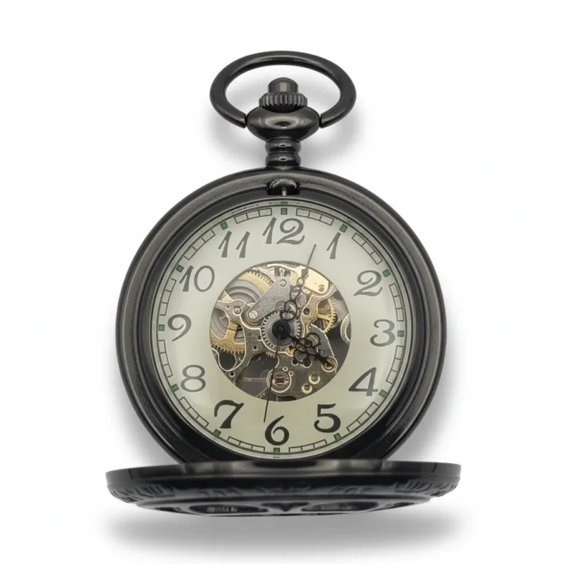 FAC-059-pocket-watch-3 Daisy Flower Half Hunter Pocket Watch