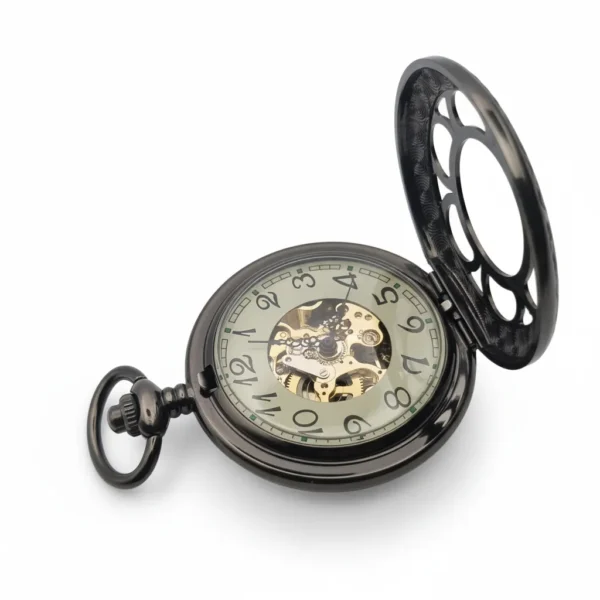 FAC-059-pocket-watch-4 Daisy Flower Half Hunter Pocket Watch