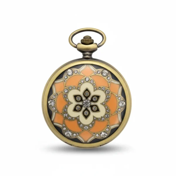 FAC-071-pocket-watch-2 Orange And Brown Jewelled Hunter Pocket Watch pocket watch