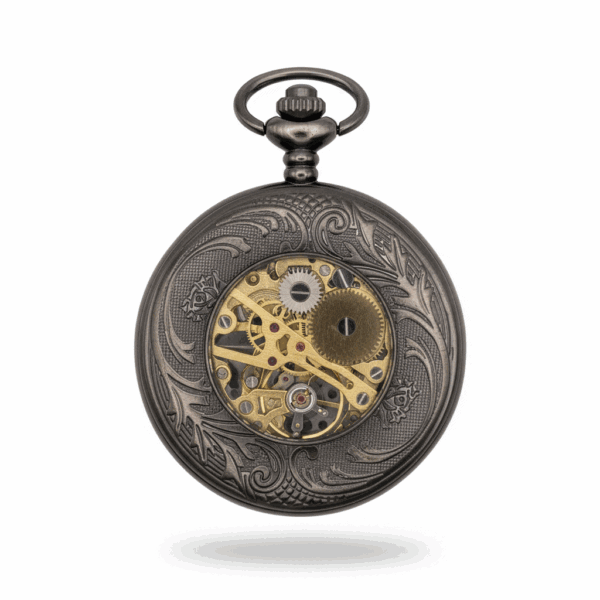 FAC-090-pocket-watch-2 Checkered 5 Dice Half Hunter Pocket Watch