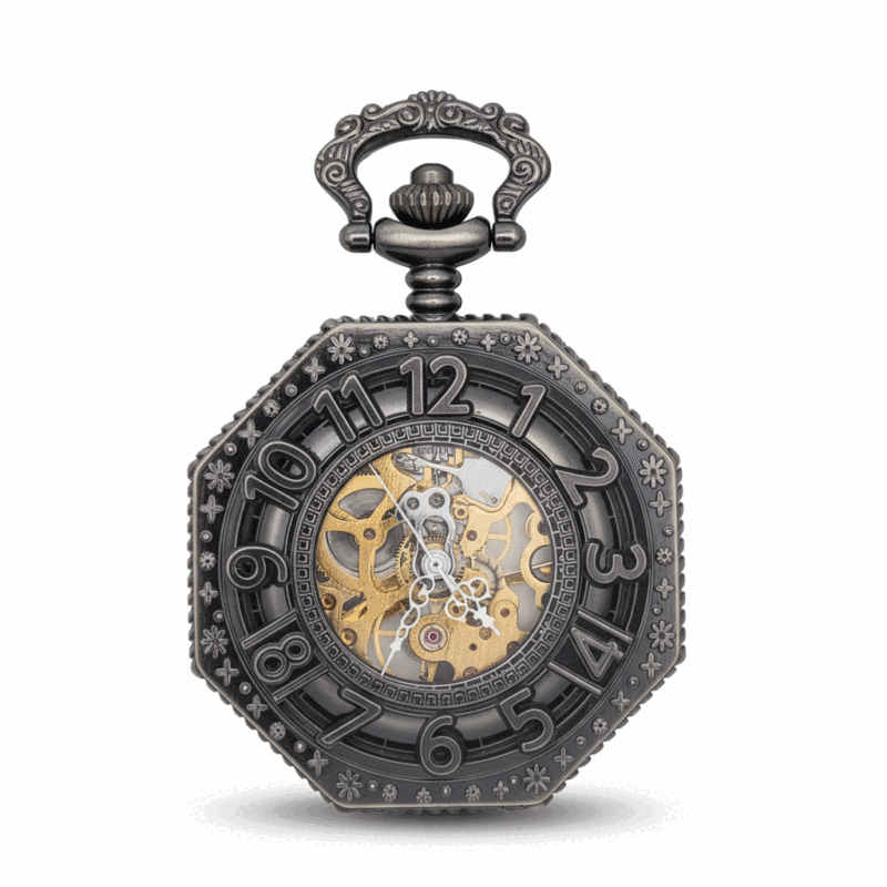Black Octagon Half Hunter Pocket Watch pocket watch
