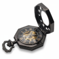 Black Octagon Half Hunter Pocket Watch