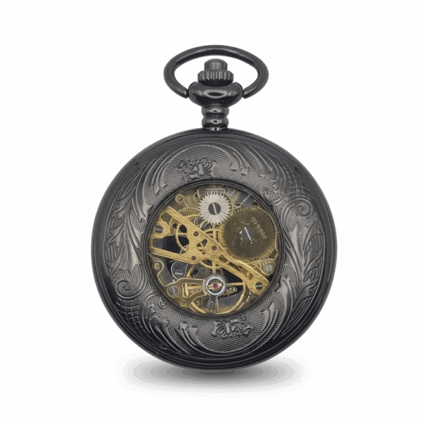 FAC-106-pocket-watch-2 Black and Gold Dad Hunter Pocket Watch