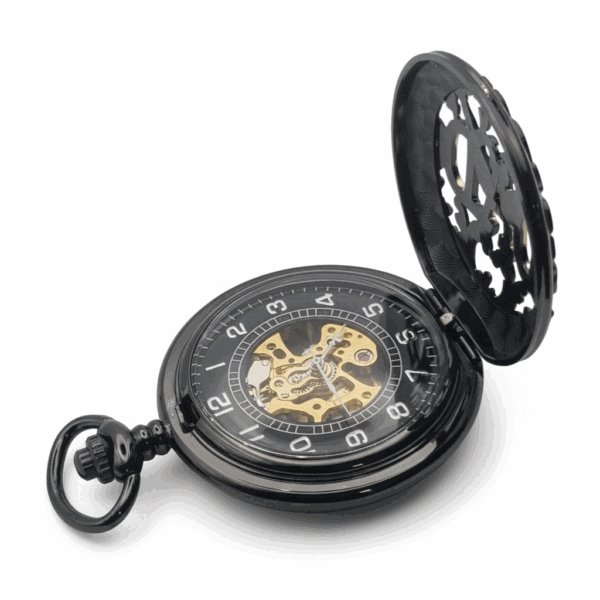 FAC-106-pocket-watch-4 Black and Gold Dad Hunter Pocket Watch
