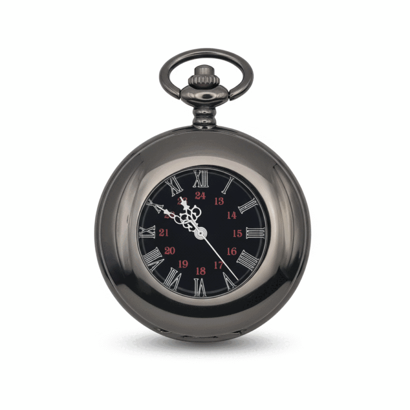 Polished Black Half Hunter Pocket Watch