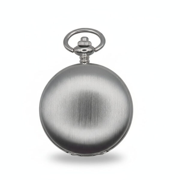FAC103-pocket-watch-1 Brushed Silver Hunter Fob Watch
