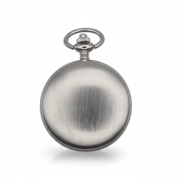 FAC103-pocket-watch-2 Brushed Silver Hunter Fob Watch