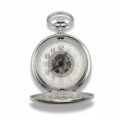 Brushed Silver Hunter Fob Watch