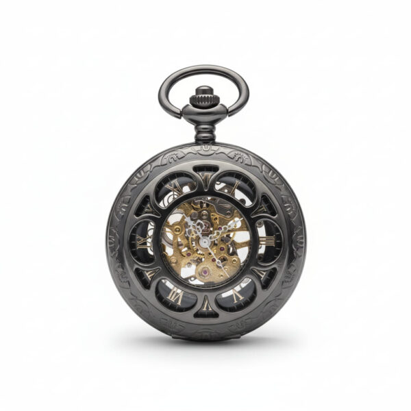 FAC124-pocket-watch-1 Black Pocket Watch