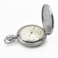 Polished Silver Locomotive Hunter Pocket Watch