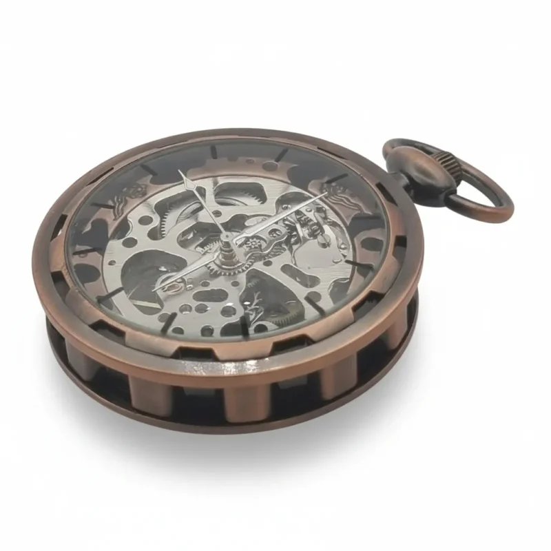 FAC162-pocket-watch-3 Brass Gear Open Face Pocket Watch