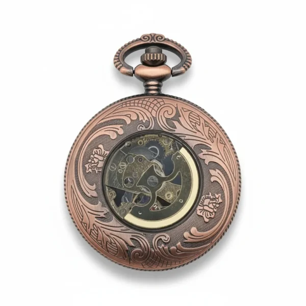 FAC178-pocket-watch-2 Flower Half Hunter Pocket Watch