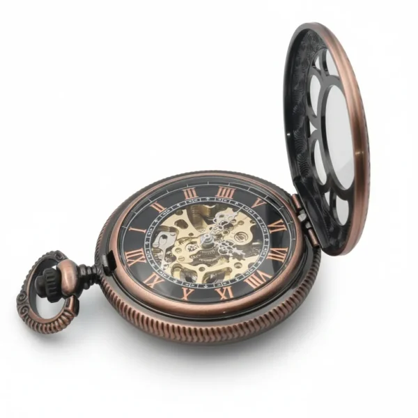 FAC178-pocket-watch-4 Flower Half Hunter Pocket Watch
