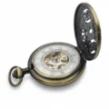 Brass Dagger Points Half Hunter Pocket Watch