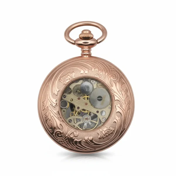 FAC201-pocket-watch-2 Classic Rose Gold & Black Pocket Watch