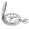 Gents 41mm Rhodium Plated Swiss Quartz Pocket Watch