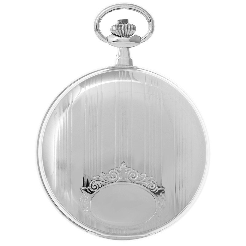 Gents 48mm Rhodium Plated Swiss Quartz Pocket Watch