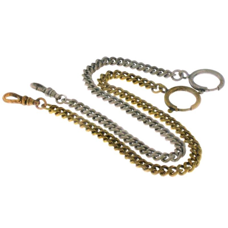 Rhodium Pewter Or Gold Plated Antique Pocket Watch Chain