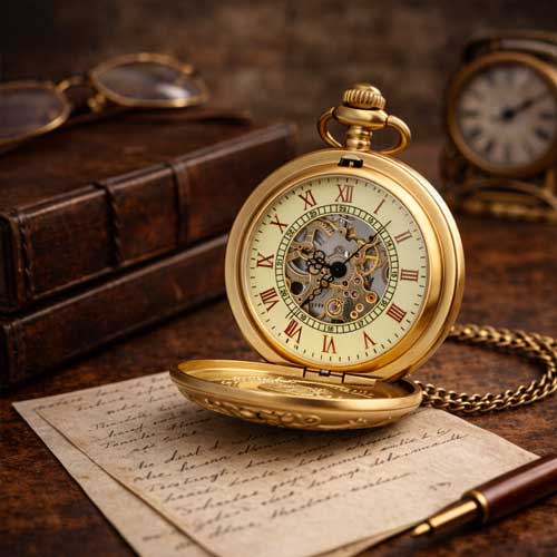 Engraved pocket watch presented as a retirement gift