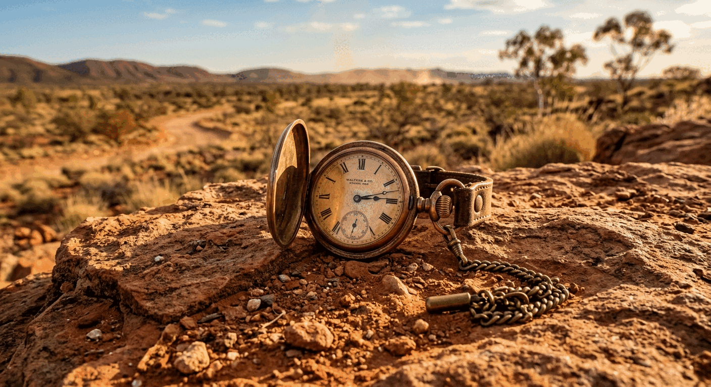 Vintage pocket watch in the Australian outback — heat, dust and sun create unique care challenges