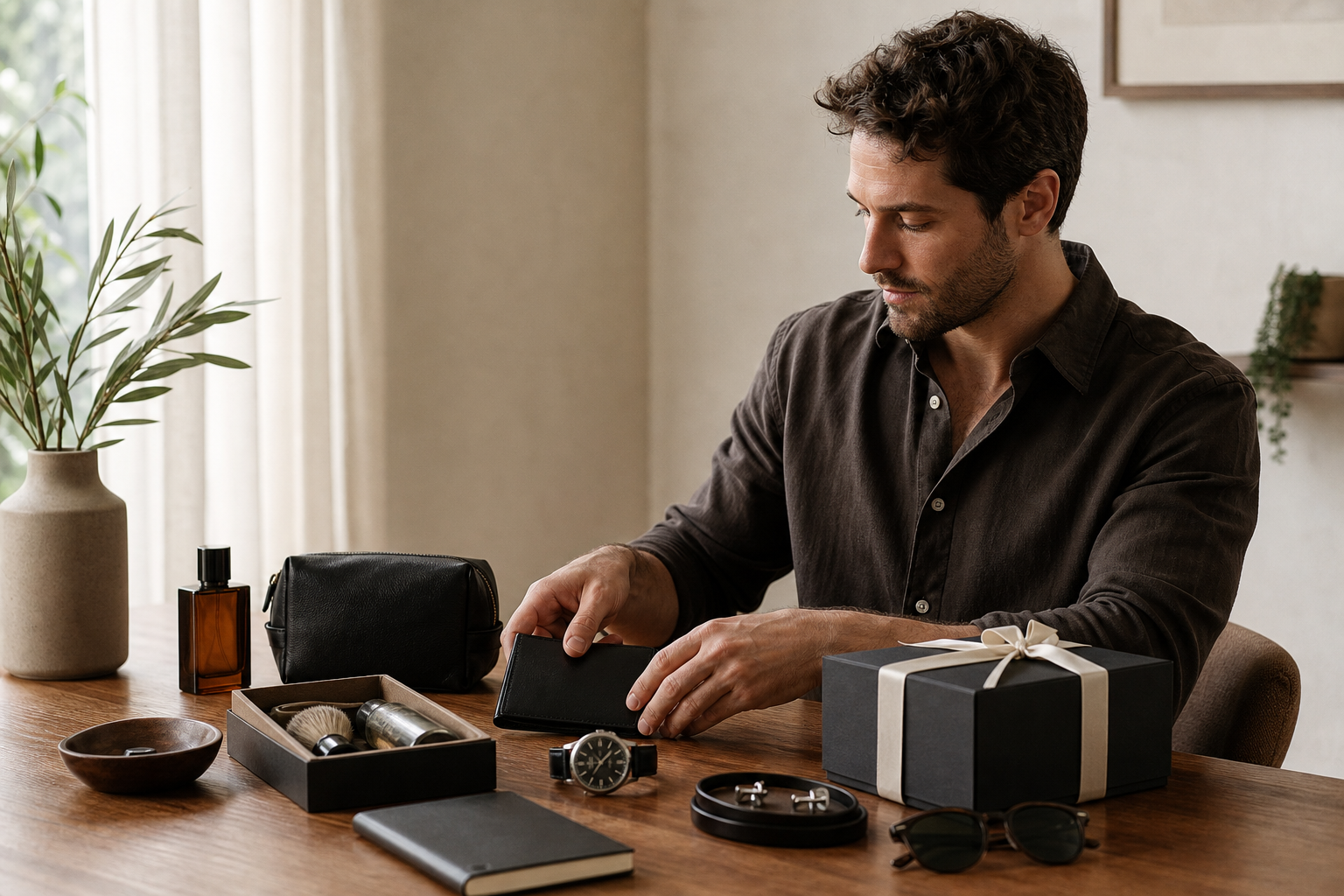 Best man gift set with an engraved pocket watch and box