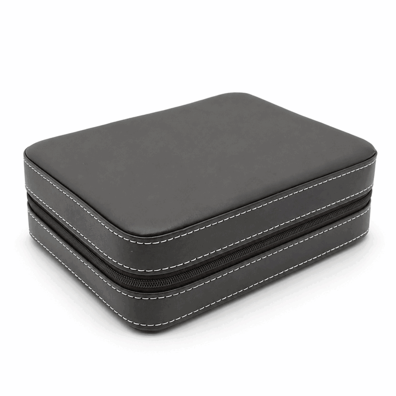 Brown 4 Slot Travel Watch Case