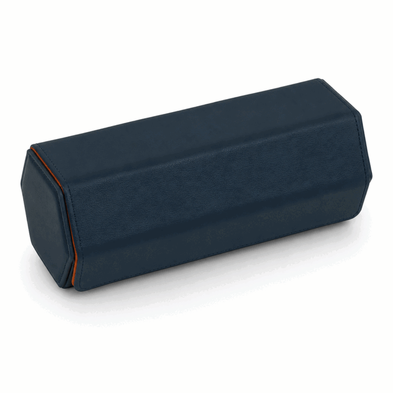 Navy 3 Slot Travel Watch Case