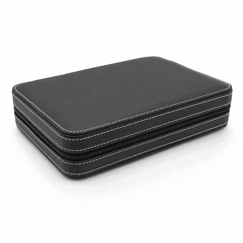 Black 8 Slot Travel Watch Case