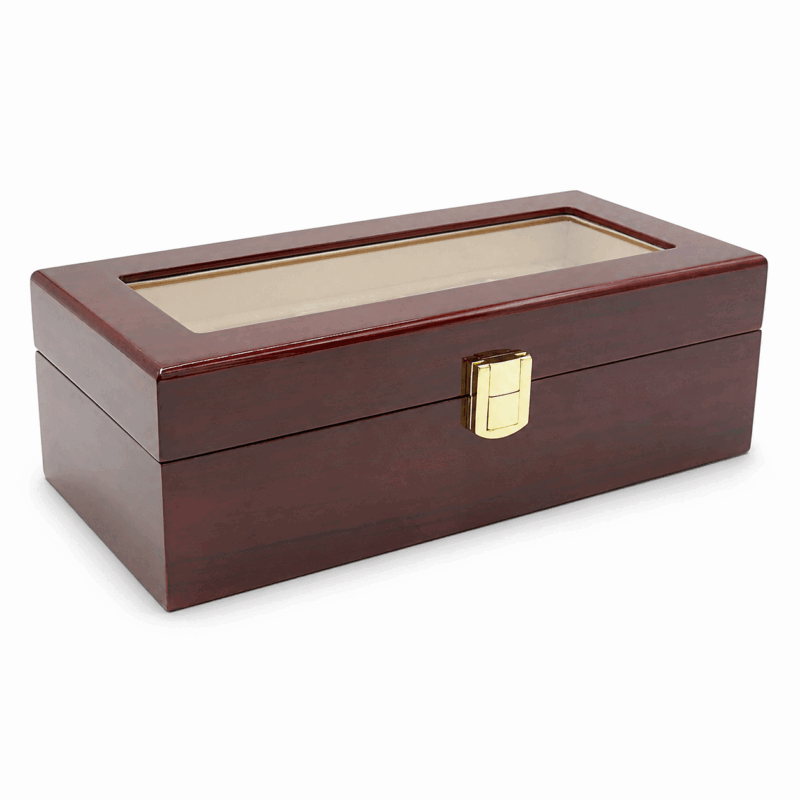 Maple Mahogany 5 Slot Watch Box