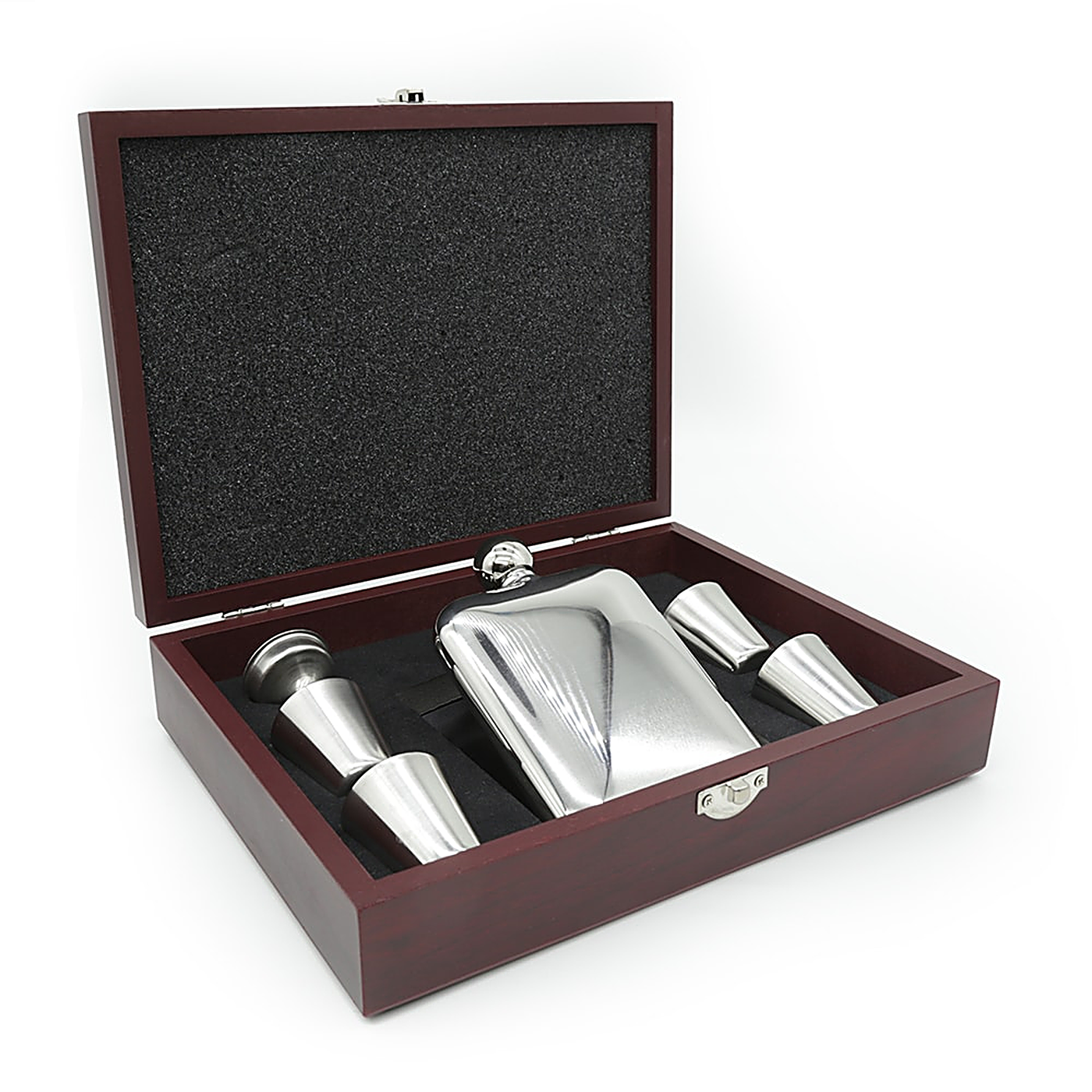 6oz Ball Top Luxury Hip Flask Box Set | Groomsman Gift Set