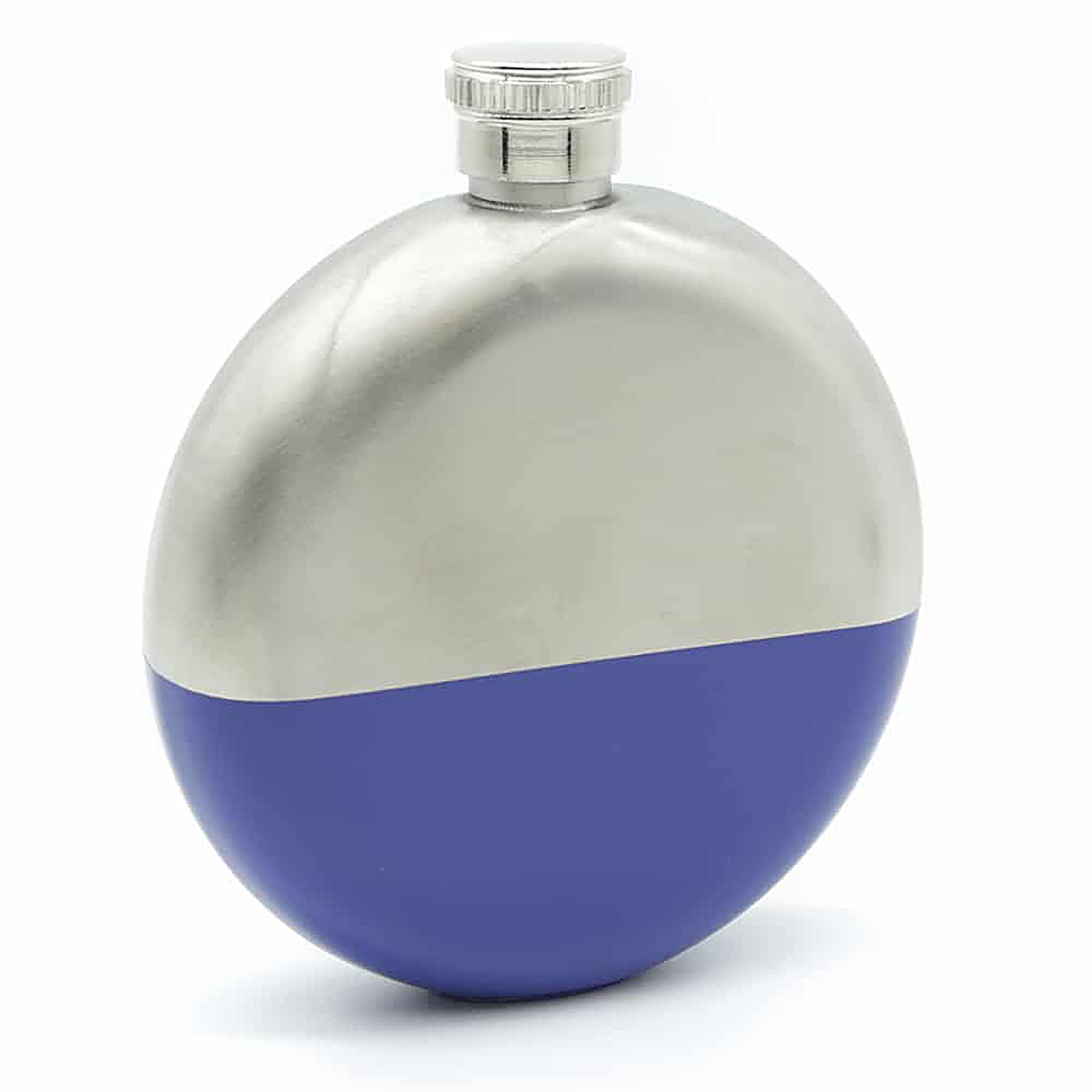 Duo Tone 5oz Silver & Blue Hip Flask | Groomsman Gift