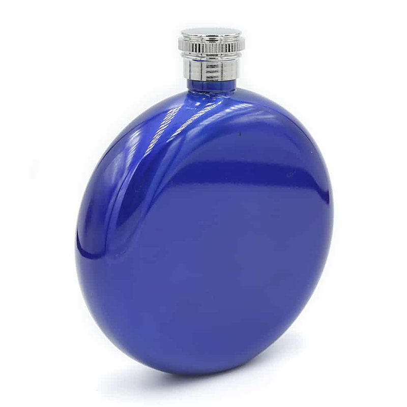 Blue Round 5oz Hip Flask | Groomsman Gift