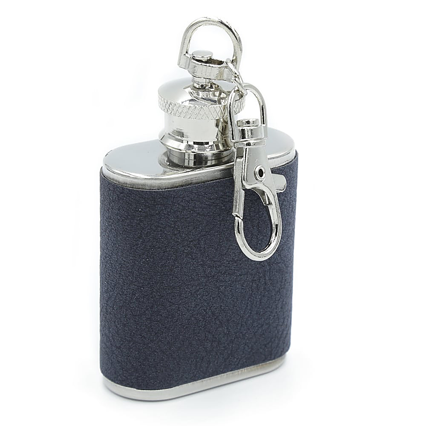 Royal Blue Wrapped 1oz Keychain Flask | Groomsman Keyring