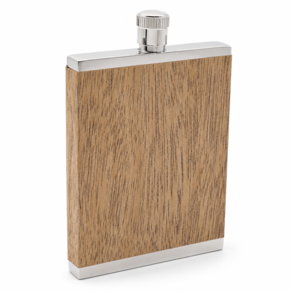 3oz Slim Dark Wood Hip Flask | Groomsman Gift 3oz Slim Dark Wood Hip Flask | Groomsman Gift