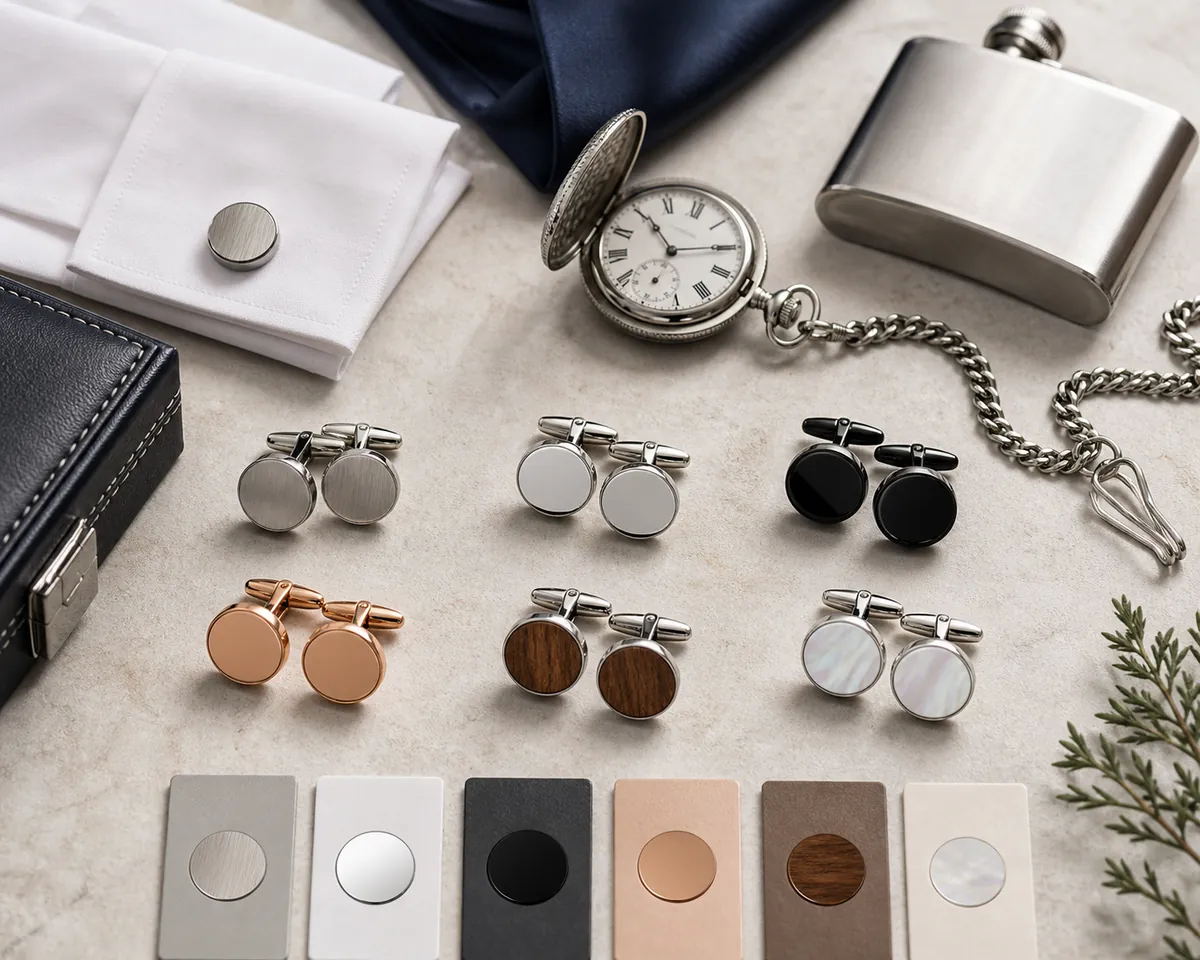 cufflink materials guide — close-up detail